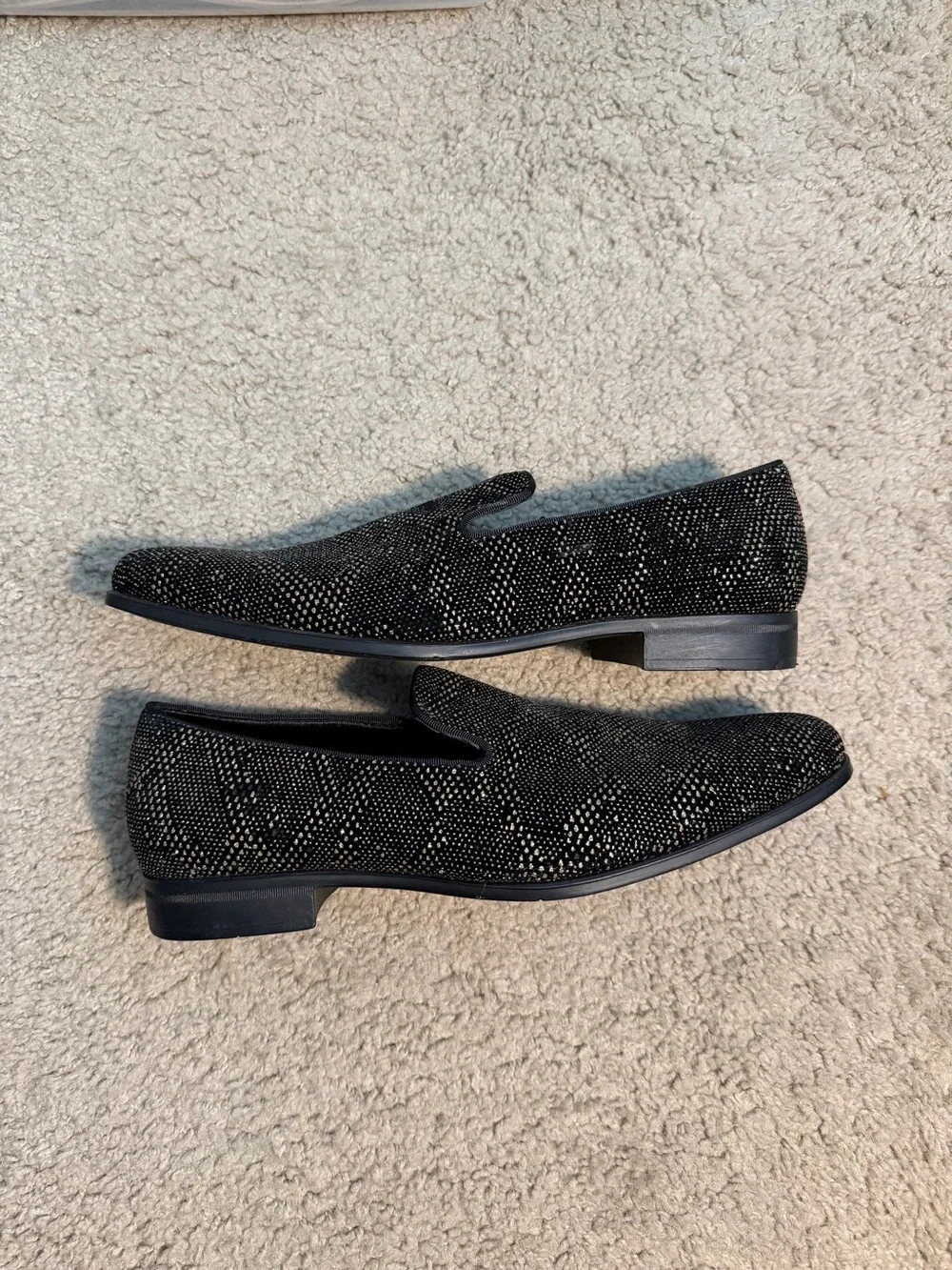 Stacy Adams Black Dress Shoes with Gold Speckle Pattern